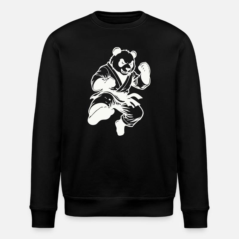 panda_kung_fu- - Stanley/Stella Unisex Bio-Sweatshirt ROLLER - Schwarz