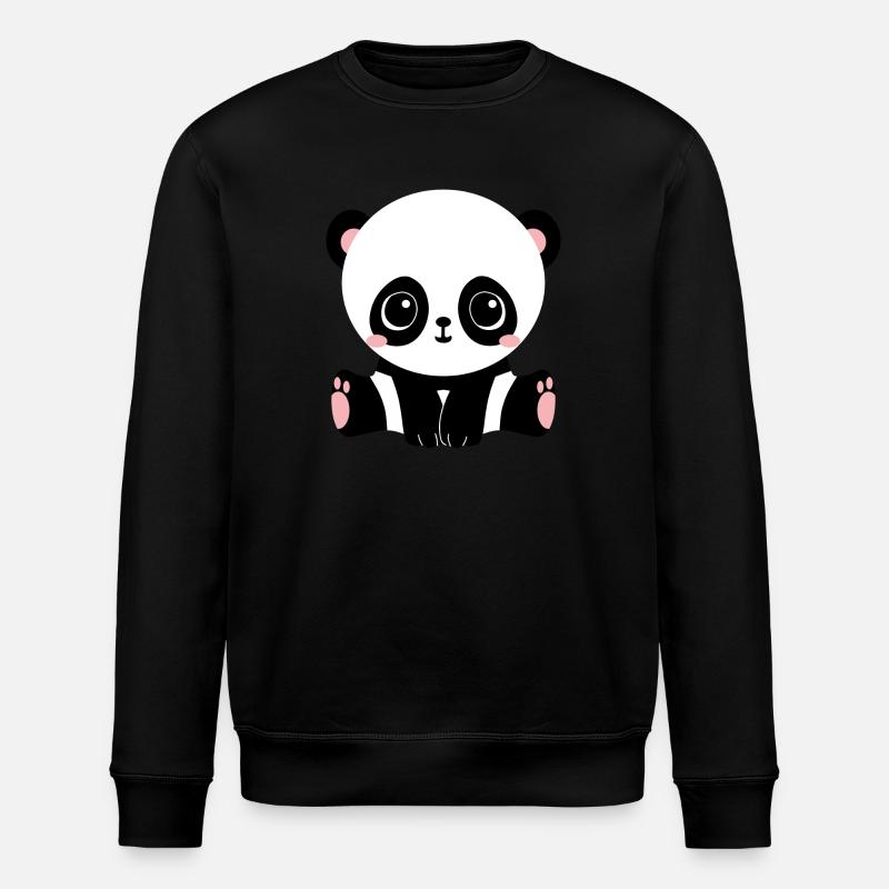 panda - Stanley/Stella ROLLER Unisex Organic Sweatshirt - black
