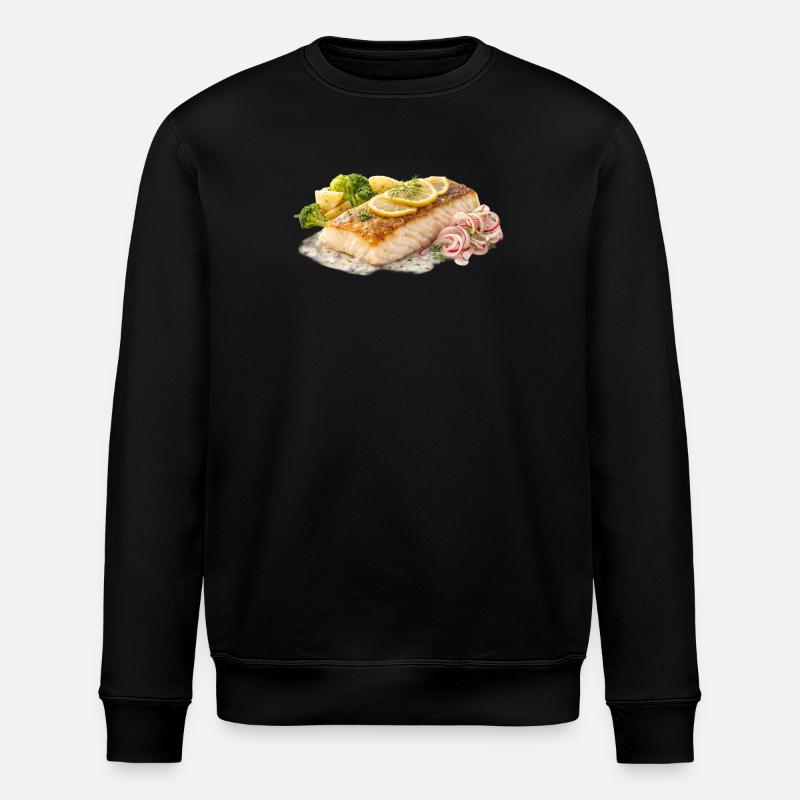 Zitronen Dill Lachsfilet  - Stanley/Stella Unisex Bio-Sweatshirt ROLLER - Schwarz