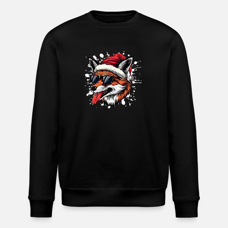 Fox Christmas Funny - Stanley/Stella ROLLER Unisex Organic Sweatshirt - black