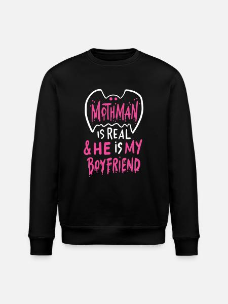Mothman Liebe für Kryptid-Fans - Stanley/Stella Unisex Bio-Sweatshirt ROLLER - Schwarz