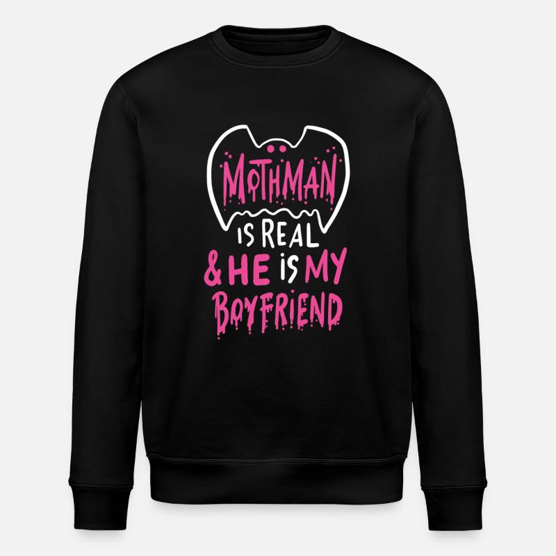 Mothman Liebe für Kryptid-Fans - Stanley/Stella Unisex Bio-Sweatshirt ROLLER - Schwarz