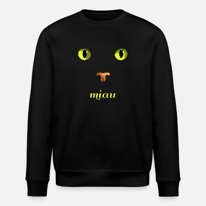 miau Katze - Stanley/Stella Unisex Bio-Sweatshirt ROLLER - Schwarz