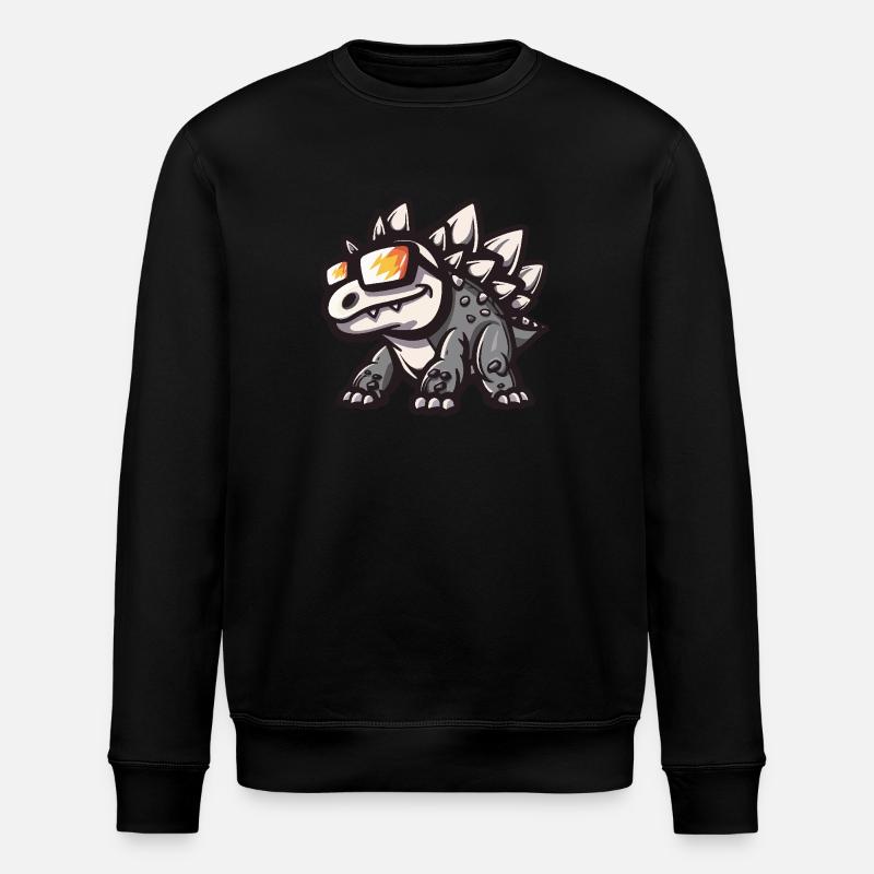 Dinosaur stegosaurus Cool Comic - Stanley/Stella ROLLER Unisex Organic Sweatshirt - black