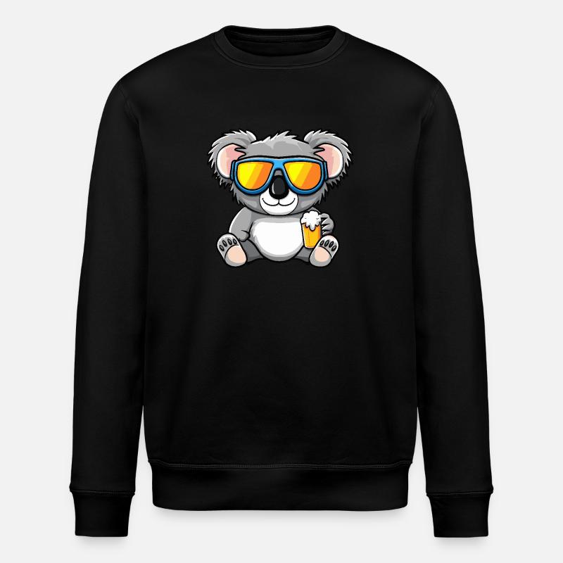 Koala après-ski beer - Stanley/Stella ROLLER Unisex Organic Sweatshirt - black