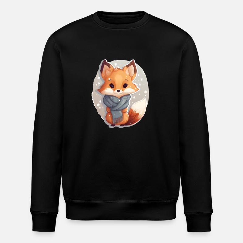 Fuchs im Winter - Stanley/Stella Unisex Bio-Sweatshirt ROLLER - Schwarz