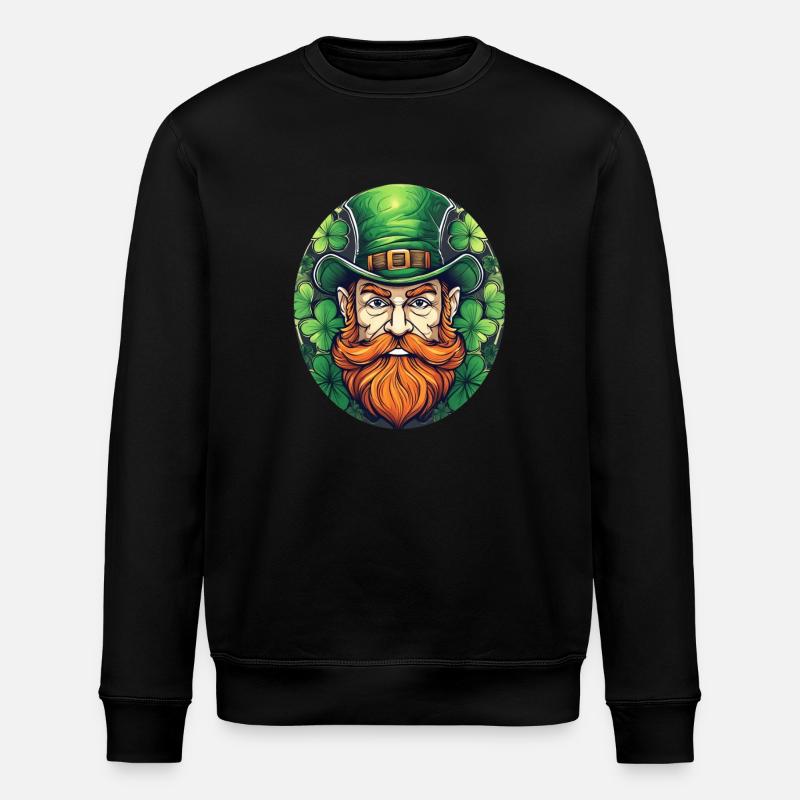 Lutin Trèfle de la Saint-Patrick - Sweat bio ROLLER Stanley/Stella Unisexe - noir