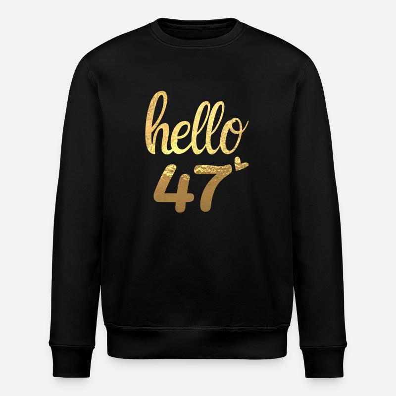 Hello 47 gold - Stanley/Stella ROLLER Unisex Organic Sweatshirt - black