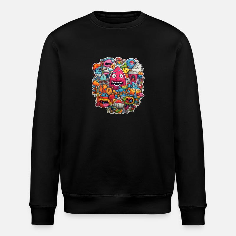 Drôles de visages - Sweat bio ROLLER Stanley/Stella Unisexe - noir