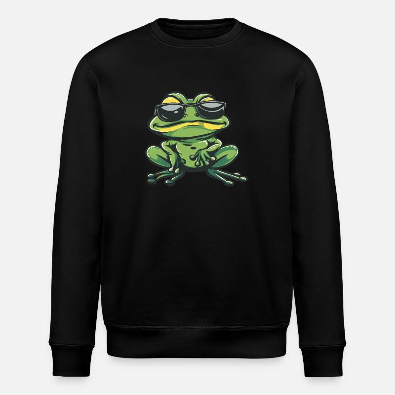 Frog Cool Comic - Stanley/Stella ROLLER Unisex Organic Sweatshirt - black