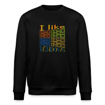 I like Windows - Stanley/Stella Unisex Bio-Sweatshirt ROLLER - Schwarz - Vorne - Nik (191cm)