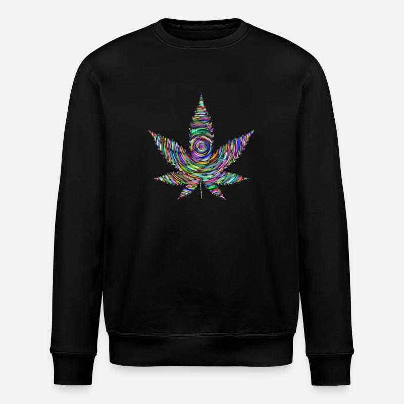 Rainbow Weed - Stanley/Stella ROLLER Unisex Organic Sweatshirt - black