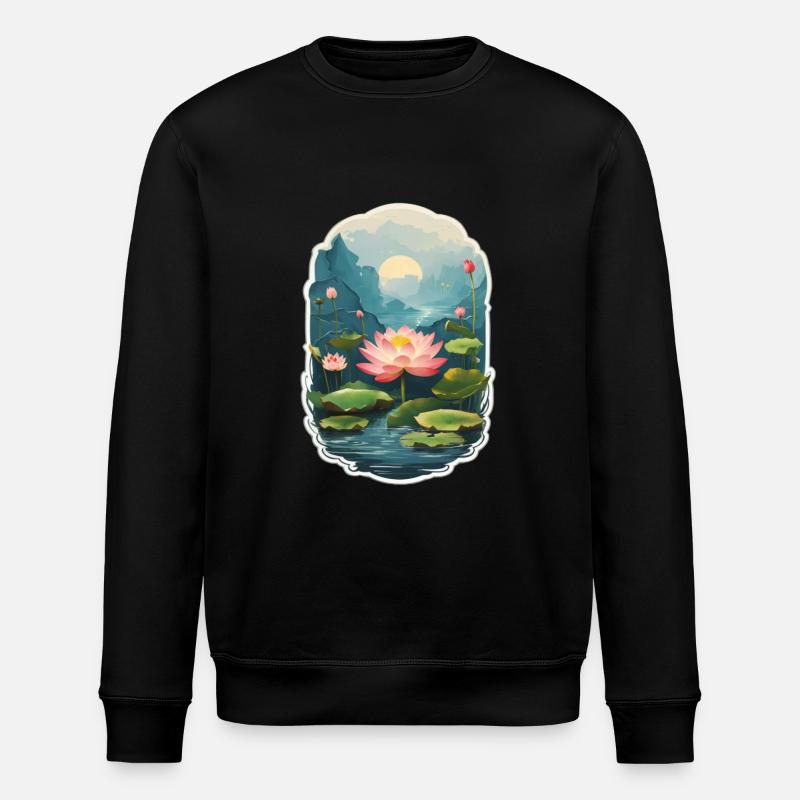 fleur de lotus - Sweat bio ROLLER Stanley/Stella Unisexe - noir