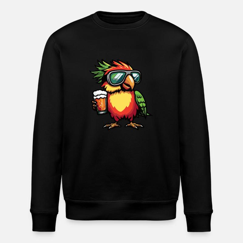 Papagai Après Ski Beer Comic - Stanley/Stella ROLLER Unisex Organic Sweatshirt - black