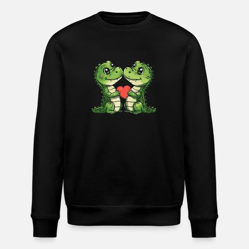Alligator Paar Liebe - Stanley/Stella Unisex Bio-Sweatshirt ROLLER - Schwarz