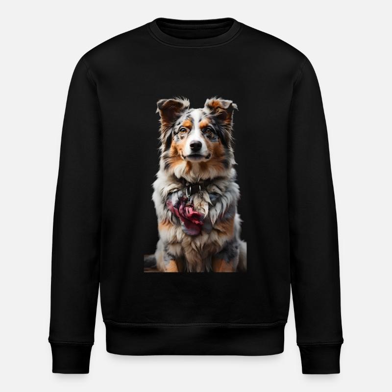Australian Shepherd Schäferhund - Stanley/Stella Unisex Bio-Sweatshirt ROLLER - Schwarz