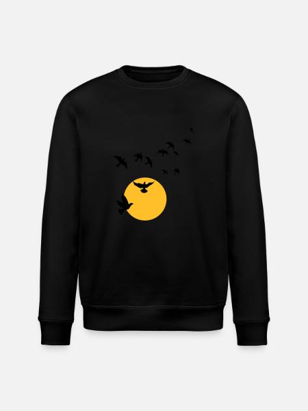 Birds in the sunset - Stanley/Stella ROLLER Unisex Organic Sweatshirt - black