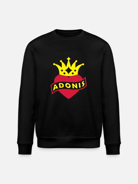 Mit Herz & Krone - ADONIS - Stanley/Stella Unisex Bio-Sweatshirt ROLLER - Schwarz