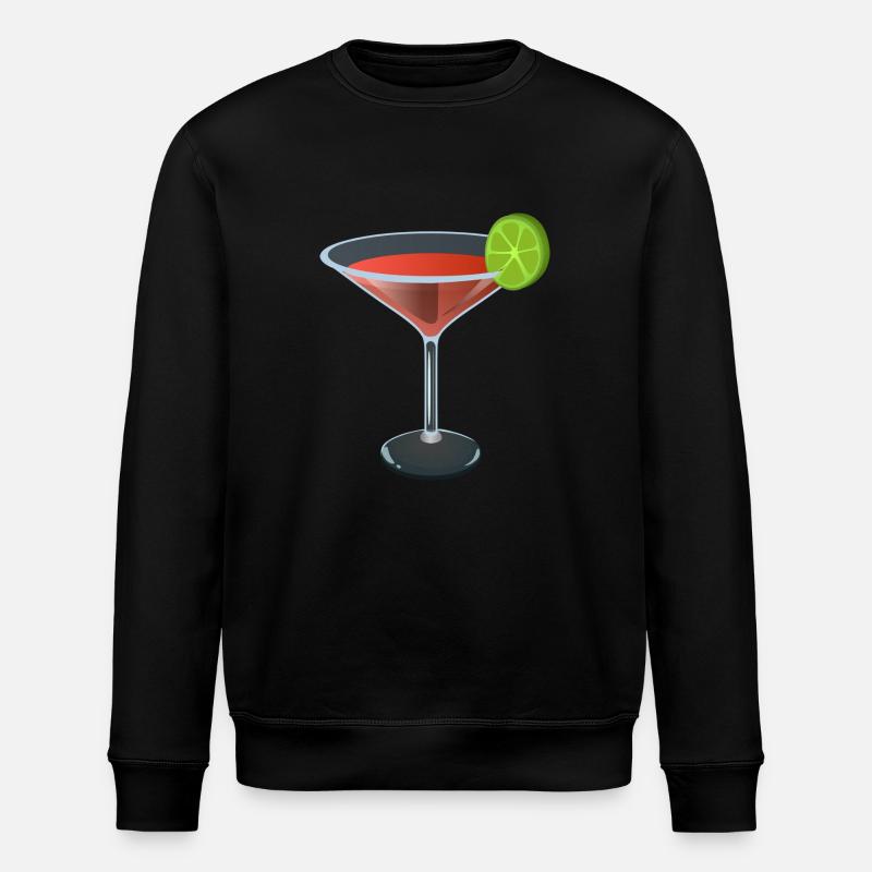 Red cocktail with lime - Stanley/Stella ROLLER Unisex Organic Sweatshirt - black