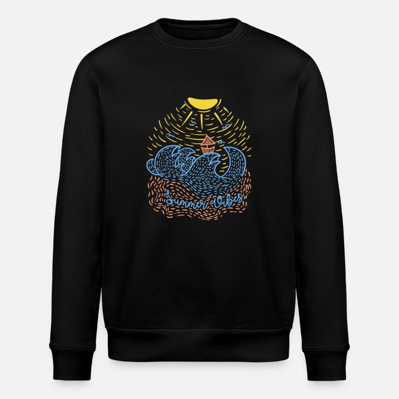 Vibrations d'été - Sweat bio ROLLER Stanley/Stella Unisexe - noir