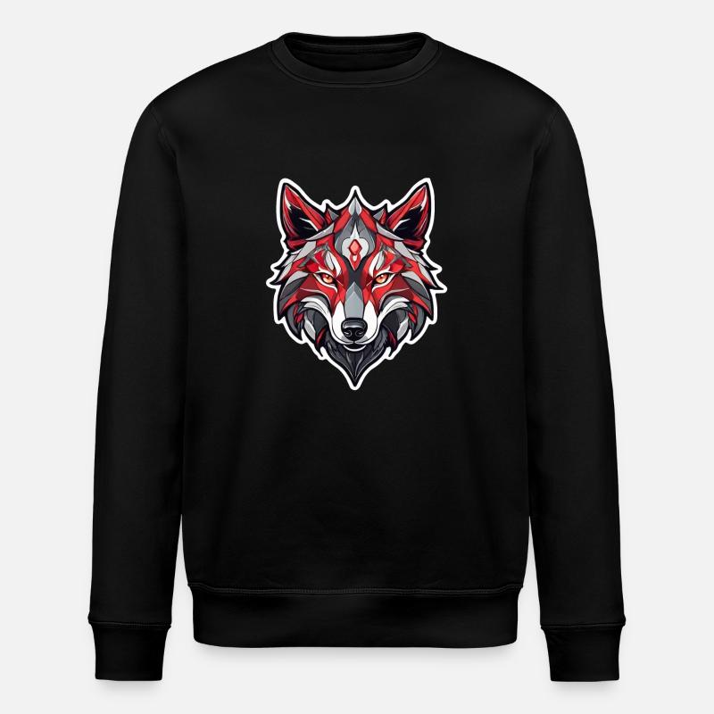 Wolf Tattoo - Stanley/Stella Unisex Bio-Sweatshirt ROLLER - Schwarz