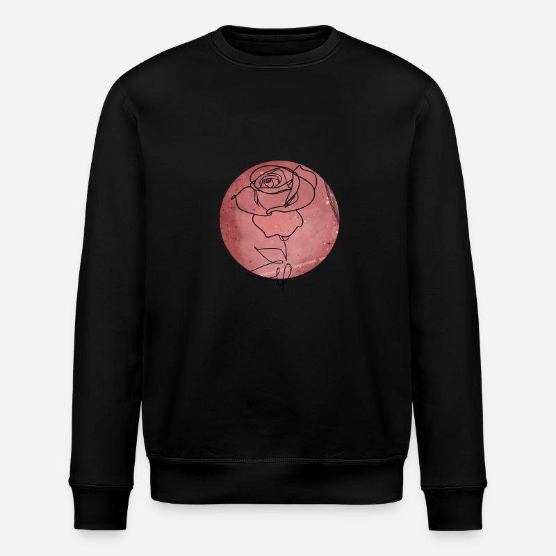 Rose minimalism - Stanley/Stella ROLLER Unisex Organic Sweatshirt - black