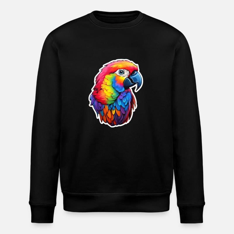 Papagei farbenfroh - Stanley/Stella Unisex Bio-Sweatshirt ROLLER - Schwarz