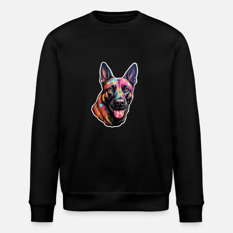 Belgian Malinois psychedelic - Stanley/Stella ROLLER Unisex Organic Sweatshirt - black