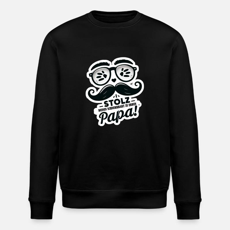 Moustache fête des pères - Sweat bio ROLLER Stanley/Stella Unisexe - noir