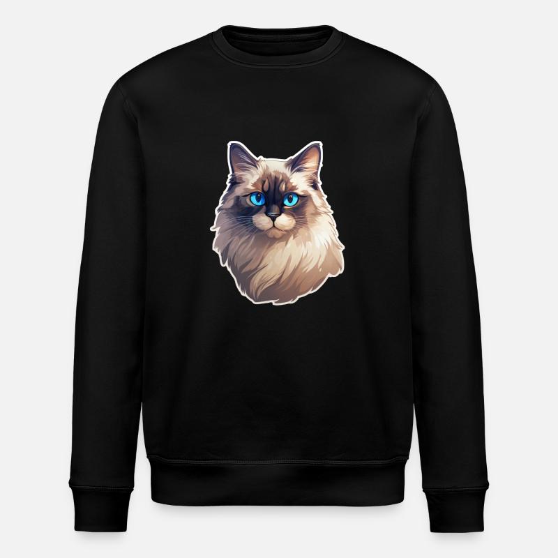 Ragdoll Cat Head - Stanley/Stella ROLLER Unisex Organic Sweatshirt - black