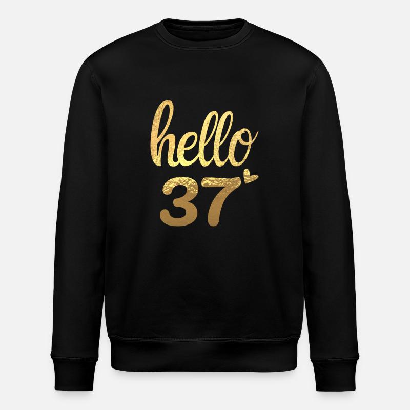 Hello 37 Gold - Stanley/Stella ROLLER Unisex Organic Sweatshirt - black