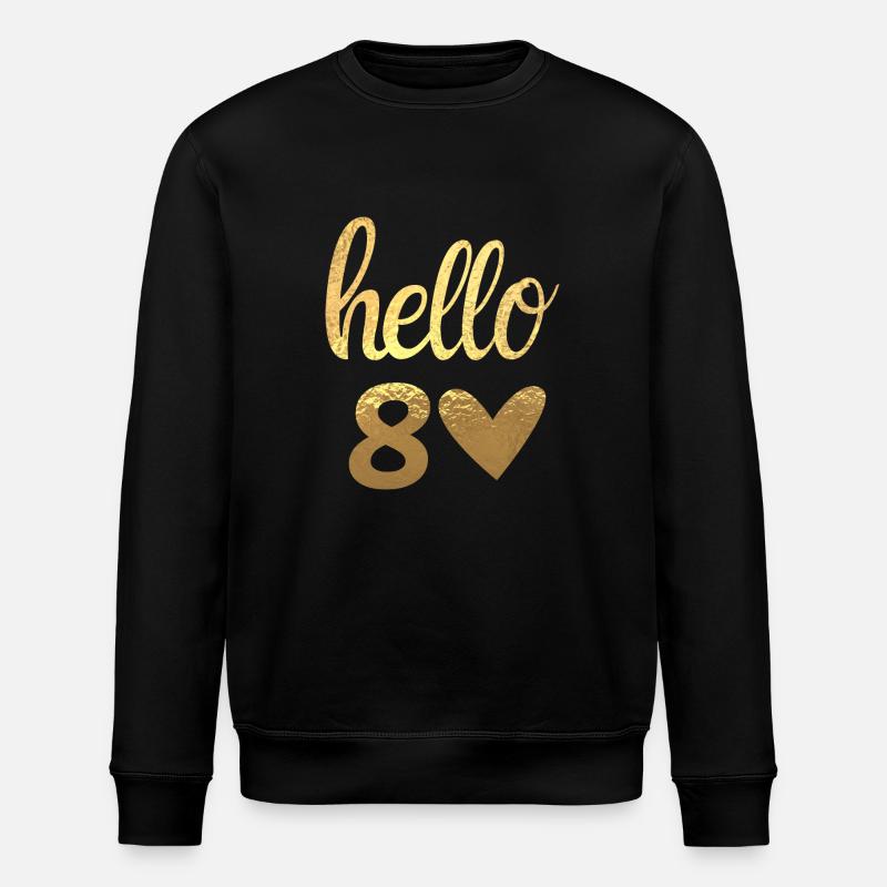 Hello 80 gold - Stanley/Stella ROLLER Unisex Organic Sweatshirt - black