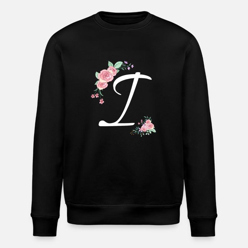 Lettre i fleurs - Sweat bio ROLLER Stanley/Stella Unisexe - noir