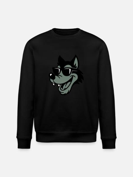 Wolf Comic - Stanley/Stella Unisex Bio-Sweatshirt ROLLER - Schwarz