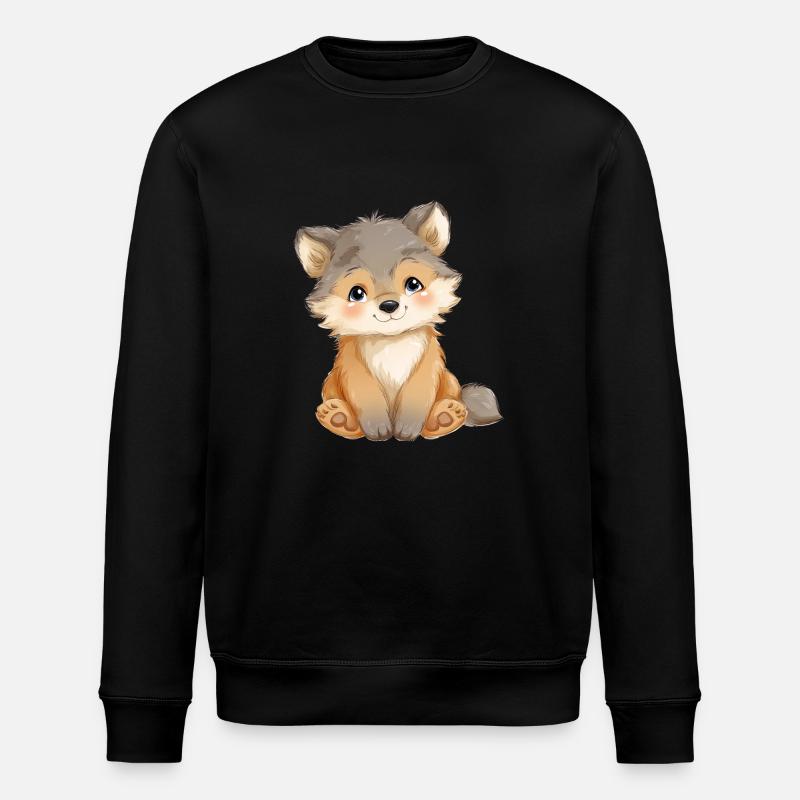 Mignon bébé loup - Sweat bio ROLLER Stanley/Stella Unisexe - noir