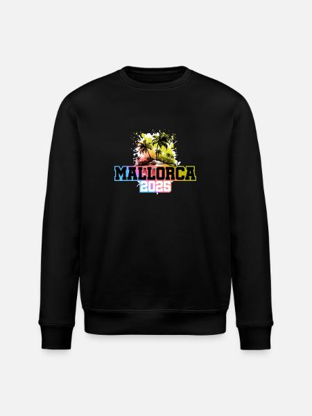 Mallorca 2025 Palmen Bunt - Stanley/Stella Unisex Bio-Sweatshirt ROLLER - Schwarz