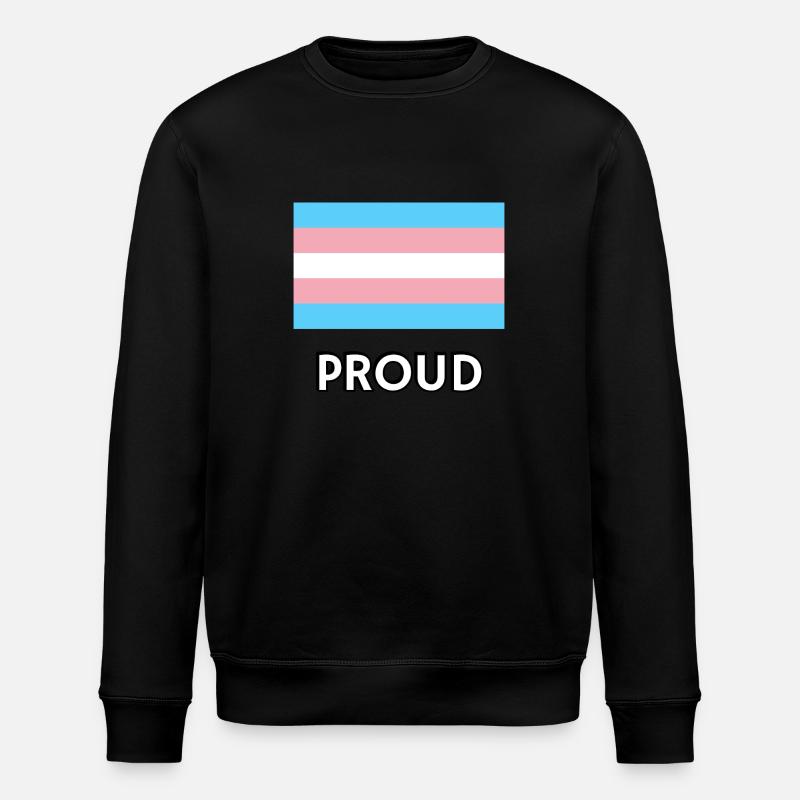 Drapeau trans PROUD - Sweat bio ROLLER Stanley/Stella Unisexe - noir