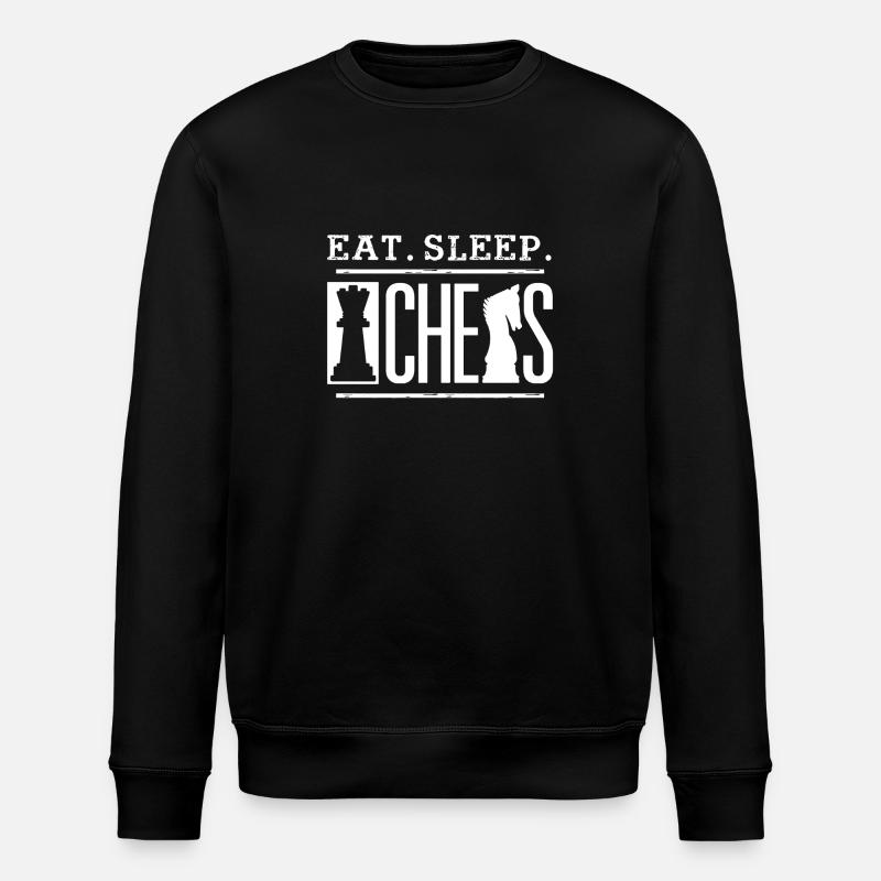 Eat Sleep Chess - Stanley/Stella ROLLER Unisex Organic Sweatshirt - black
