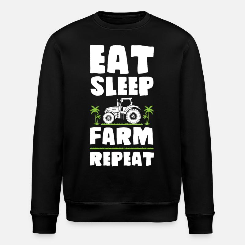 Eat Sleep Farm Répéter - Sweat bio ROLLER Stanley/Stella Unisexe - noir