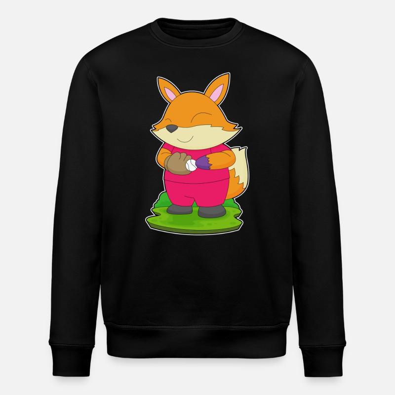 Fox Baseball Baseball Glove - Stanley/Stella ROLLER Unisex Organic Sweatshirt - black
