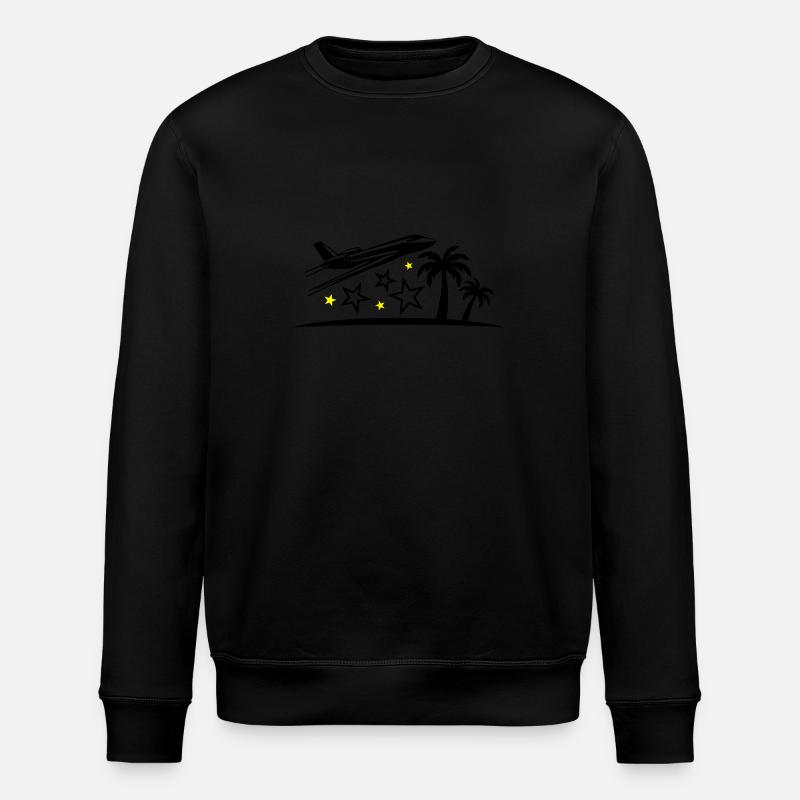 Urlaub Flugzeug Strand - Stanley/Stella Unisex Bio-Sweatshirt ROLLER - Schwarz