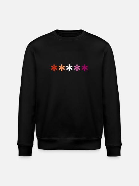 Subtle Lesbian Pride flowers - Stanley/Stella ROLLER Unisex Organic Sweatshirt - black