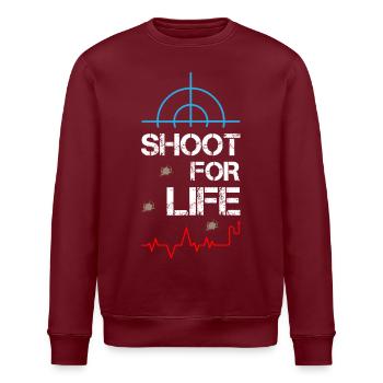 Shoot For Life Sniper - Stanley/Stella ROLLER Unisex Organic Sweatshirt - burgundy - Front - Nik (191cm)