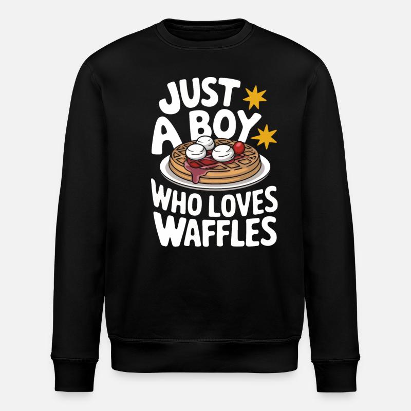 Waffles Breakfast Sweets - Stanley/Stella ROLLER Unisex Organic Sweatshirt - black