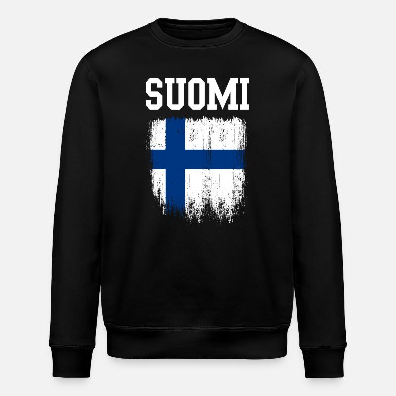 Suomi drapeau finlandais en détresse - Sweat bio ROLLER Stanley/Stella Unisexe - noir