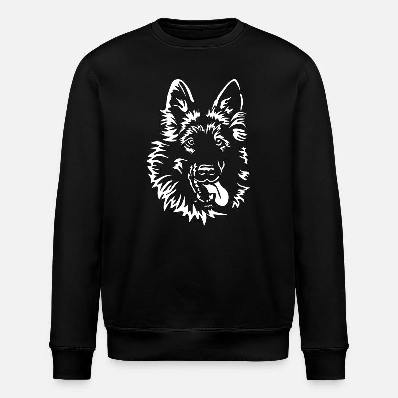 German Shepherd Head "Black Edition" - Stanley/Stella ROLLER Unisex Organic Sweatshirt - black
