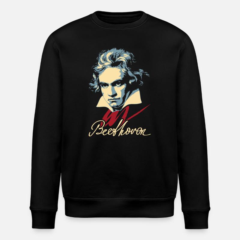 Beethoven (dark) - Stanley/Stella ROLLER Unisex Organic Sweatshirt - black