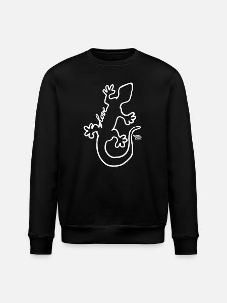 Salamander - Love Animals - Stanley/Stella ROLLER Unisex Organic Sweatshirt - black