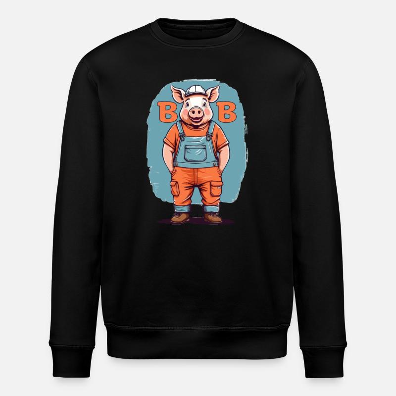 Bob das Bauschwein - Stanley/Stella Unisex Bio-Sweatshirt ROLLER - Schwarz