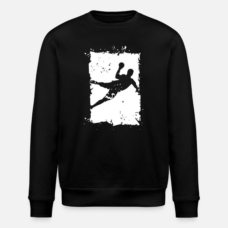 Handball Throw Explosion Destruction Illustration - Stanley/Stella ROLLER Unisex Organic Sweatshirt - black
